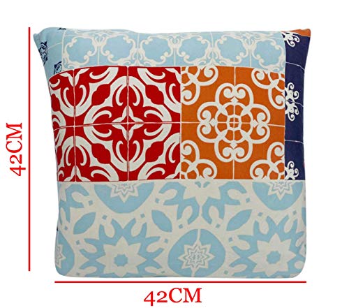 Image of House of Quirk Polyester Throw Pillow Case Cushion Cover Home Sofa Decorative - Cover Only, No Insert - Pack Of 4 (16.5X16.5 Inch / 42X42Cm, Nord), Multicolor