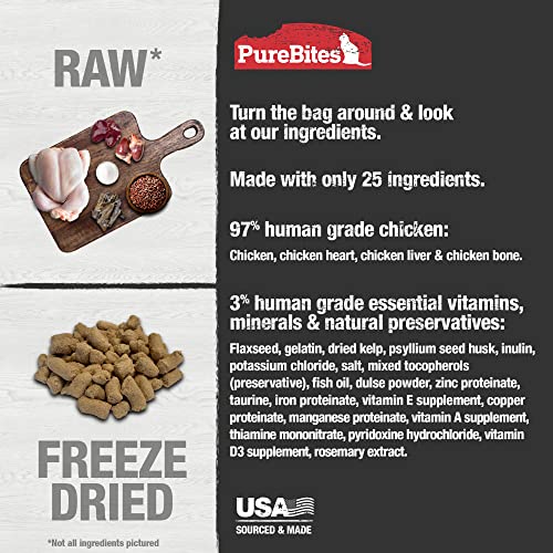 PureBites Chicken Freeze Dried Cat Food • Topper, 25 Ingredients, Made in USA, 9.2oz
