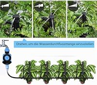 Tesmotor 50Stück Tropfer Bewässerung Micro Flow Dripper Sprinkler 360 Grad verstellbar, Einstellbarer Bewässerungs Mit 8 Löchern für Pflanzen Tropfstrahler Gemüsegarten/Blumenbeet/Kräutergarten – Ansicht 5