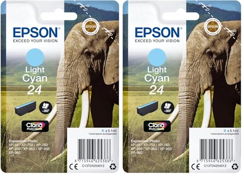 EPSON Cartouche dencre T2425 Cyan Eléphant C13T24254012 - vue 5