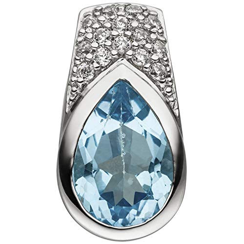 Preisvergleich Produktbild JOBO Damen-Anhänger aus 925 Silber mit Blautopas und Zirkonia