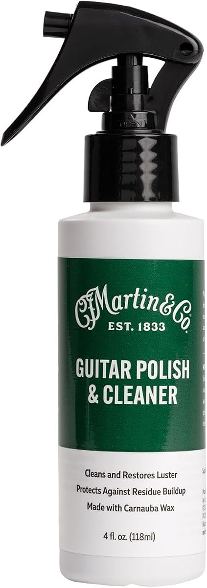 Martin Guitar Polish & Cleaner – 4 oz Spray Bottle | Cleans, Restores, and Protects | Made with Carnauba Wax for a Natural Shine