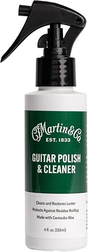 Martin Guitar Polish & Cleaner – 4 oz Spray Bottle | Cleans, Restores, and Protects | Made with Carnauba Wax for a Natural Shine