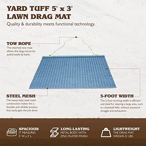 Yard Tuff Atv/Utv 5' X 3' Zinc Plated Field Surface Leveling Drag Mat (Used) #TOP1