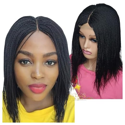 14-16 Inches Micro Braided Wig for Black Women - 13x6 Braided Lace Wig, Auburn Color 30, 100% Handmade Box Braids Heat Resistant Synthetic Wig with Baby Hair BRAIDEDWIGBOSS