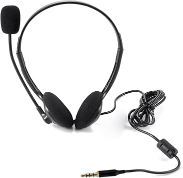 USB Headset with Mic - Wired Headphones, Noise Cancelling Wired Computer Headphones | Comfortable Design, Clear Voice, Adjustable Headset for Conference Conferences with Built-in Microphone