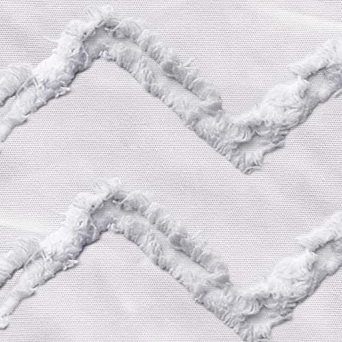 Seasonwood White Shower Curtain Woven Fabric Shower Curtain Modern Farmhouse Shower Curtains For Bathroom Decor ,Waterproof,72 X 72,White #TOP1