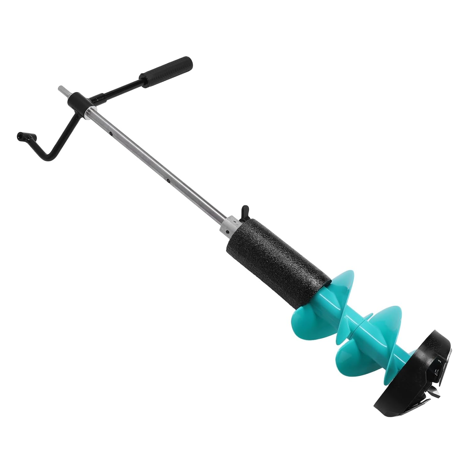 Sorandy Ice Auger for Fishing, Electric Ice Auger Positioning Drill Nylon Ice Auger with 50cm Armrest Extension Rod, Drill Adapter, Blade Guard Ice Auger Bit for Shallow Water Thin Ice