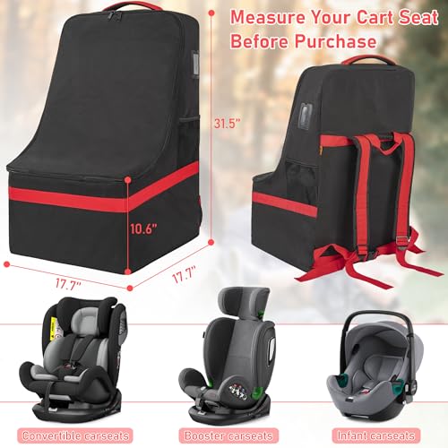 IBVIVIC Car Seat Travel Bag Heavy Duty Car Seat Bag For Airplane Gate Check Car Seat Travel Bag With Shoulder Strap