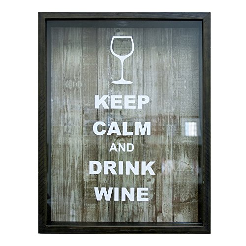 Quadro Porta Rolhas 32x42x4cm - Keep Calm Betume Kapos Multicor 32x42cm