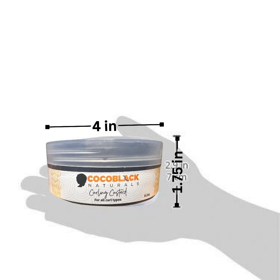 CocoBlack Naturals Curling Custard Ghana for Coily Kinky Type 4c Hair, 8.2 fl oz