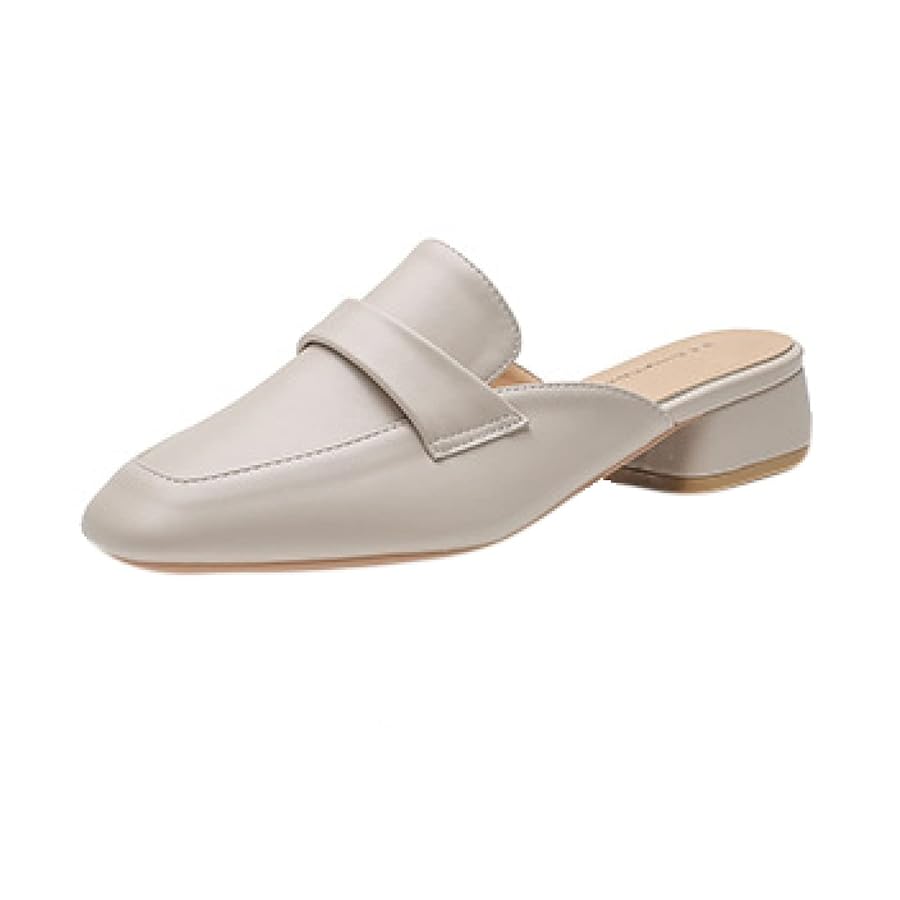 Amazon.com | Mules Heels for Women Leather Oxford Low Heels