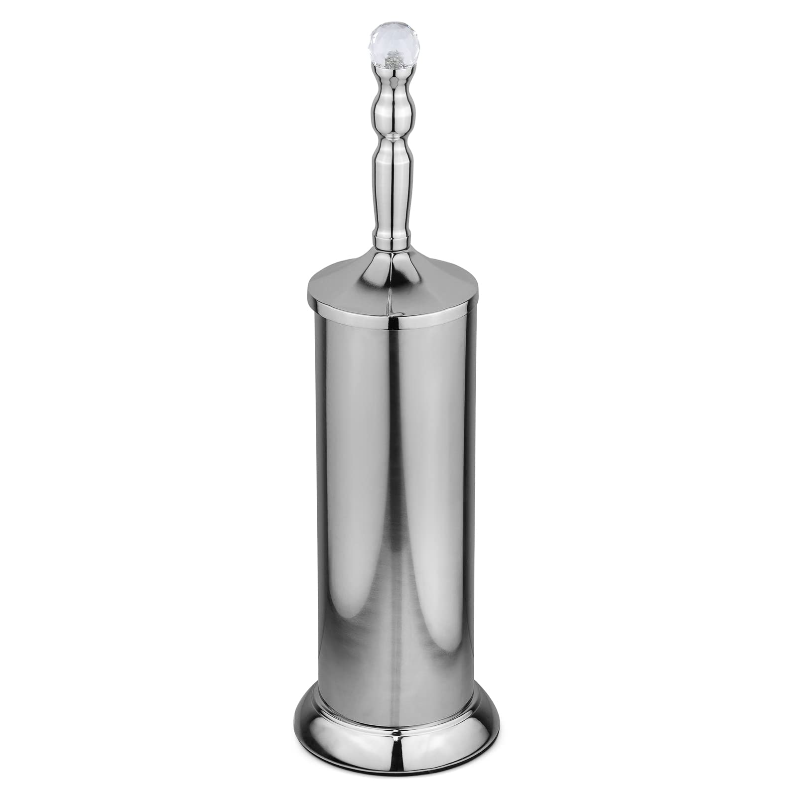 Splash Home Buena Set Scopino WC In Acciaio Inox: Con Spazzola Nascosta E Disco Antispruzzo | Cromato 38 Cm - 4