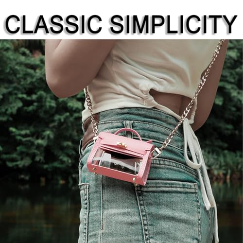 BESULEN Mini Creative Car Key Case, Cute Small Exquisite Transparent Leather Vehicle Keychains Handbag, Portable Waterproof Automobile Key Fob Holder Wallet for Women (White) - Thumbnail 5
