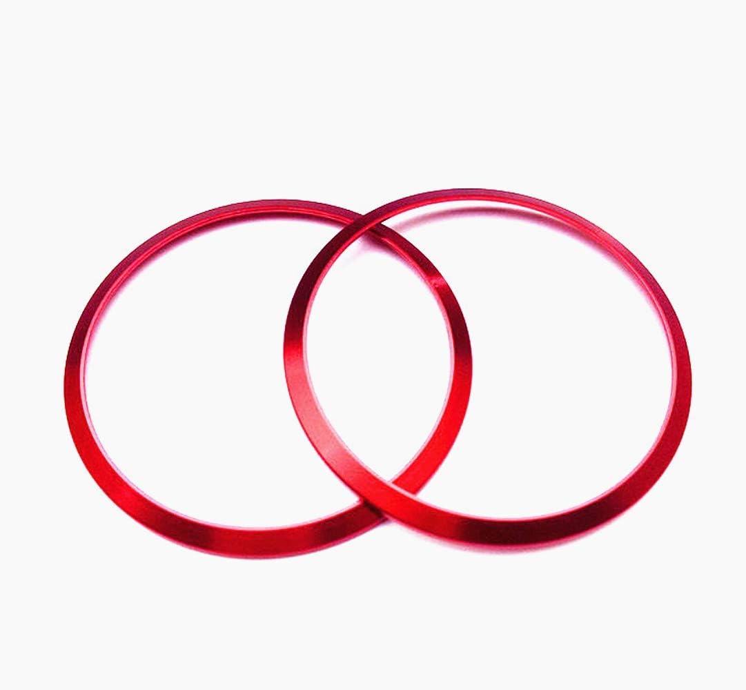 Car Interior Modification Accessories Fit for Alfa Romeo Giulia Stelvio 2015-2023 Aluminum Alloy Upgrade Decoration Accessories (red, Air Conditioning Outlet Ring 4pc/Set)
