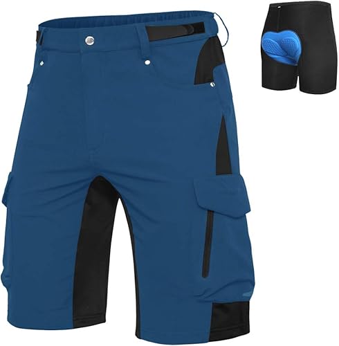 Ally - Pantalones cortos acolchados para ciclismo, ciclismo de montaña, con acolchado, calce holgado relajado