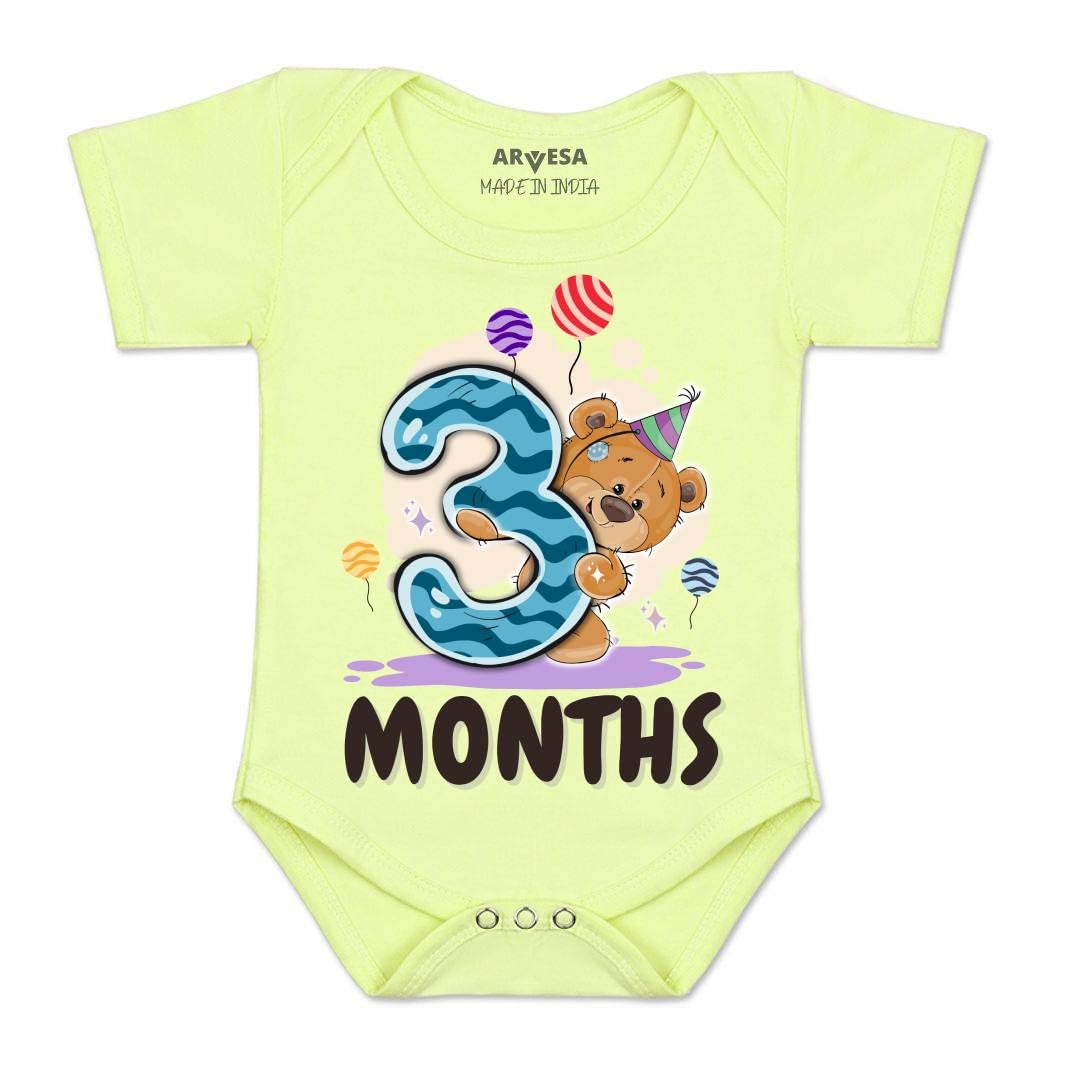 3 Month R-1812 Bodysuit, Sleepsuits, Rompers For New Born Baby Clothes 0-3 Months Unisex Stylish Dress For Baby Boy & Girl, Newborn Infant Outfit