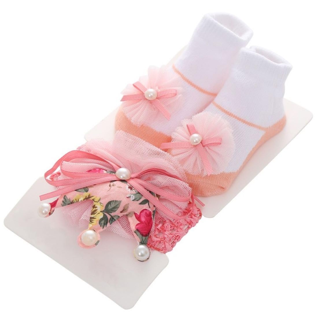 SYGA Baby Rose Flower Hairband & Shoes Set Soft, Comfortable Fit for Ages 0-6 Month-old’s | Ideal for Newborns & Toddlers