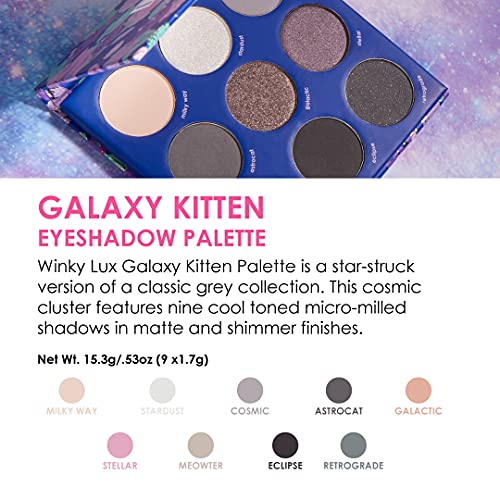Winky Lux Galaxy Kitten Eyeshadow Palette | Classic Grey Collection With Matte & Shimmer Finishes | Perfect For A Natural To Smoky Glam Look #TOP3
