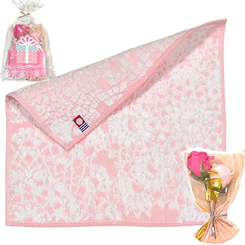 ハンカチ フラワーソープ 名前刺繍 レース付き