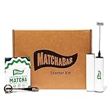 MatchaBar Matcha Starter Kit - Ceremonial Grade Matcha Green Tea Powder (1.05oz), Electric Rechargea