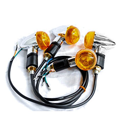 Krator Motorcycle 4 pcs Amber Bullet Turn Signals Lights Compatible with Kawasaki VN Vulcan Classic Nomad Drifter 1500 - Thumbnail 3