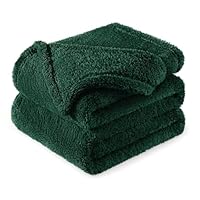 Exclusivo Mezcla Kuscheldecke Fleece Decke für Sofa, Flauschig Kuschelig und Warm Wohndecke Plüschdecke für alle Jahreszeiten, 150 x 200 cm, Dunkelgrün