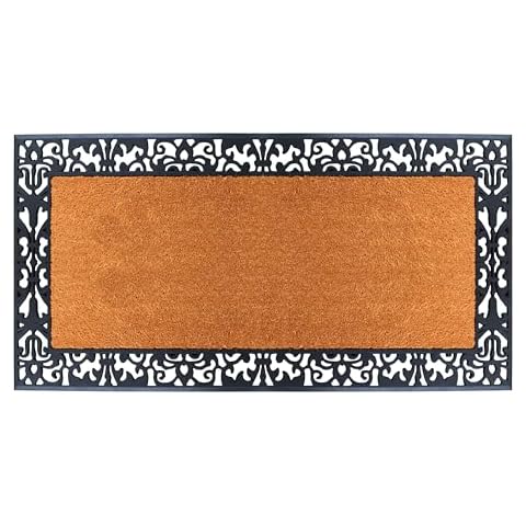 A1 Home Collections Natural Coir & Rubber Door Mat, 30"x60" – Thick, Durable, Heavy Duty, Anti-Shed, Fade-Resistant, Long-Lasting Outdoor Entrance Large Doormat for Front Porch Cover