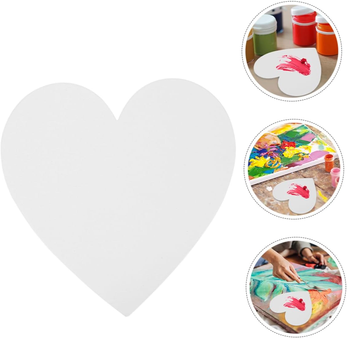 5 Pcs Heart Canvas Panels for Painting, Sketching Board