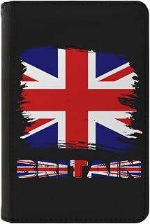 Generic Vintage Britain British UK Flag Passport Holder Cover for Travel PU Leather Wallet Case Protector with Card Slots for Family Women Men