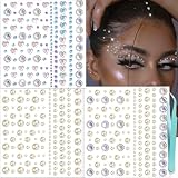 NOOEPC Face Gems Rhinestones Pearl Stickers, Self Adhesive Hair Gems Rave Accessories, Face Glitter For Women, Jewel Stickers for Face, Eye, Hair, Body, Nail
