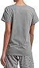 HUE Women's Sleepwell Basic Short Sleeve V-Neck T-Shirt for Lounging Or Sleeping, Made with Temperature Regulating Technology Pajama Top, Medium Grey Heather, 4XL #3