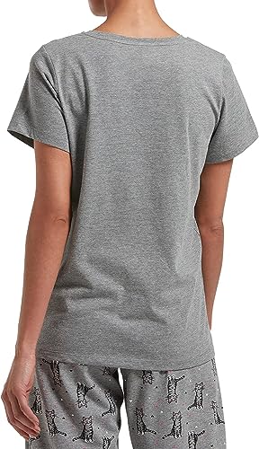 Image of HUE Womens Sleepwell Basic Short Sleeve V-Neck T-Shirt for Lounging Or Sleeping, Made with Temperature Regulating Technology