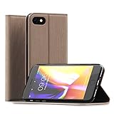 CELLONIC® Carcasa Compatible con iPhone 8 / iPhone 7 / iPhone SE (2020) Cuero PU Flip Cover Tapa Funda Flip Tipo Libro Flip Case con Ranuras para Tarjetas Dorado