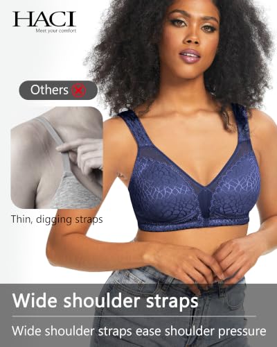 Image of HACI Women Minimizer Bra Full Coverage Everyday Wirefree Unpadded Plus Size