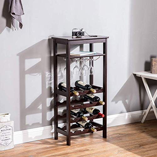 Soporte para botellas de vino de bambú 4 niveles capacidad 16 botellas miniatura 3