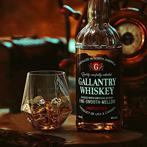 Image of 350ML European Crystal Whiskey Glasses Set of 2 pcs Bar Glass for Drinking Bourbon, Whisky, Scotch, Cocktails, Cognac- Old Fashioned Cocktail Tumblers (Crystal Set of 2)