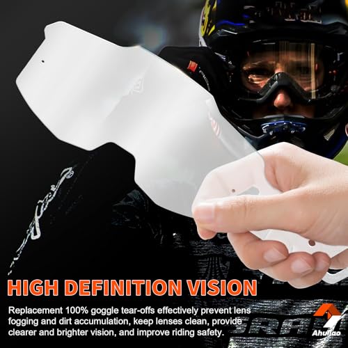 Ahuliao Goggles Tear Offs for 100 Percent Armega Goggle Lens Standard Tear Offs for Dirt Bike & Motocross - 25 Pack by Ahuliao - Image 4