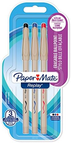 Paper Mate Replay Erasable Ballpoint Pen | Medium Point (1.0mm) | Blue | 2 Count