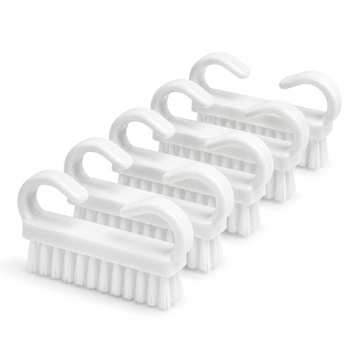 GENTS Nail Brush for Cleaning Fingernails, 5 Pack – Fingernail Cleaning Brush with Ergonomic Plastic Handle, Firm Bristles Nail Scrub Brush for Hands, Feet, Toenails, Dirt & Grime Removal