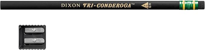 Lápices Triangulares Ticonderoga Tri-Conderoga Grafito HB Negro Pack 12 miniatura 3