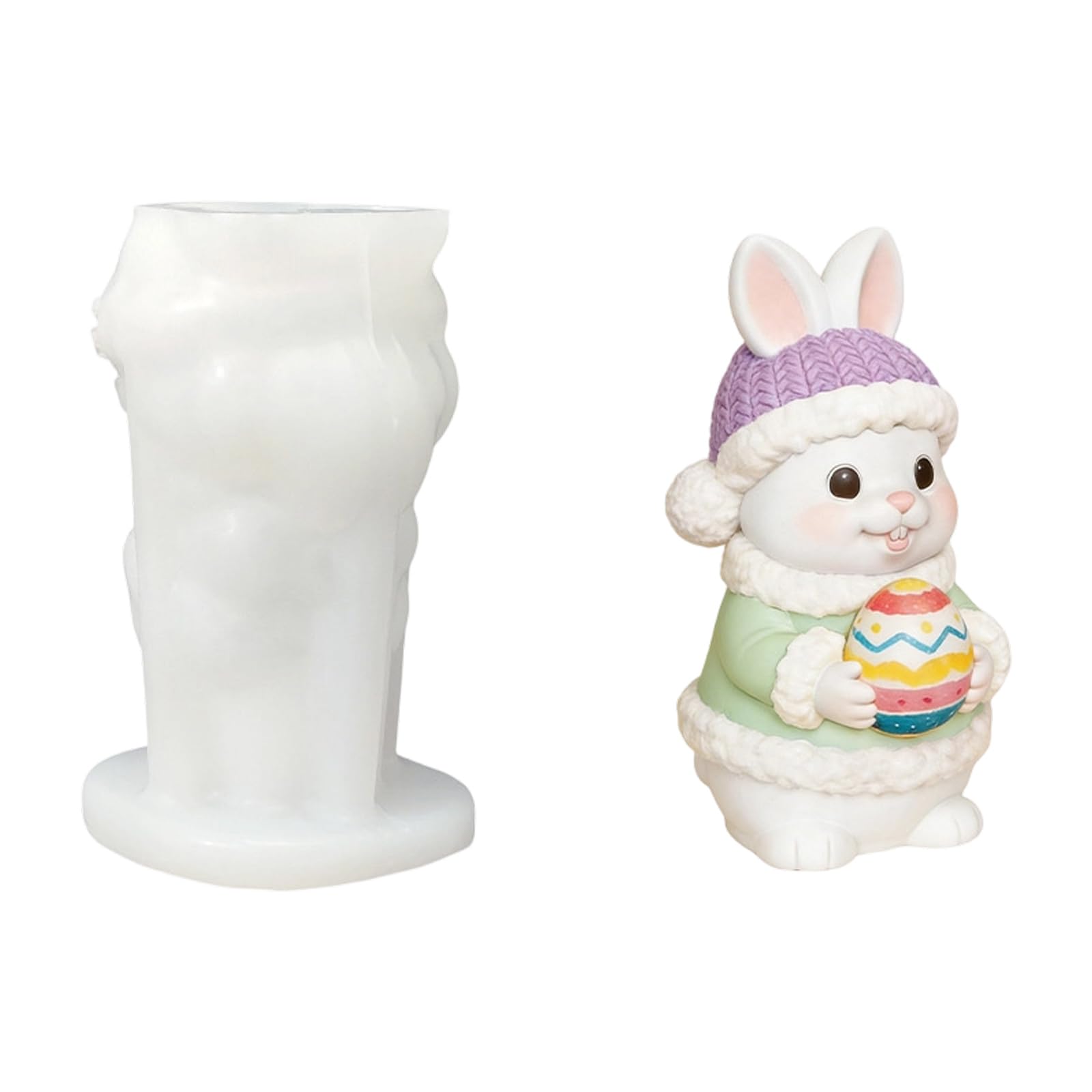 Alksubbm Eggs Hare Silicone Molds Easter Silicone for Resin Casting Soap Chocolate Cake Baking Tool Spring Lagomorph Oocyte Cast Recyclable Elastomer Easter Decoration