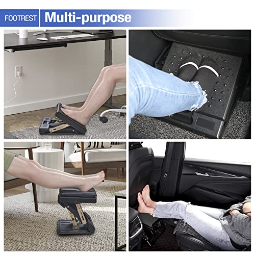Image of Foot Rest for Under Desk at Work 4-Level Height Adjustable, Ergonomic Foldable Footrest for Office, Gaming,Computer, Soft & Removable Pad Desk Foot Stool Suitable for All Seasons (Gray)