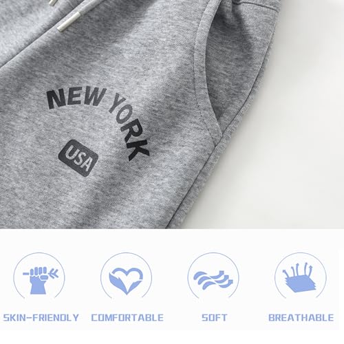 3-Pack Boys' Athletic Joggers Sweatpants with Pockets Drawstring for Sizes 5-14 Perfect for School Sports Casual4