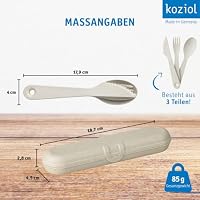 Koziol TWIST READY Besteckset mit Box 4-teilig | Löffel Gabel Messer Box – Ansicht 3
