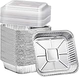 Findful (35 Pack) 8x8 Aluminum Pans with Clear Plastic Lids - Square Baking Cake Pans - Foil Pans...