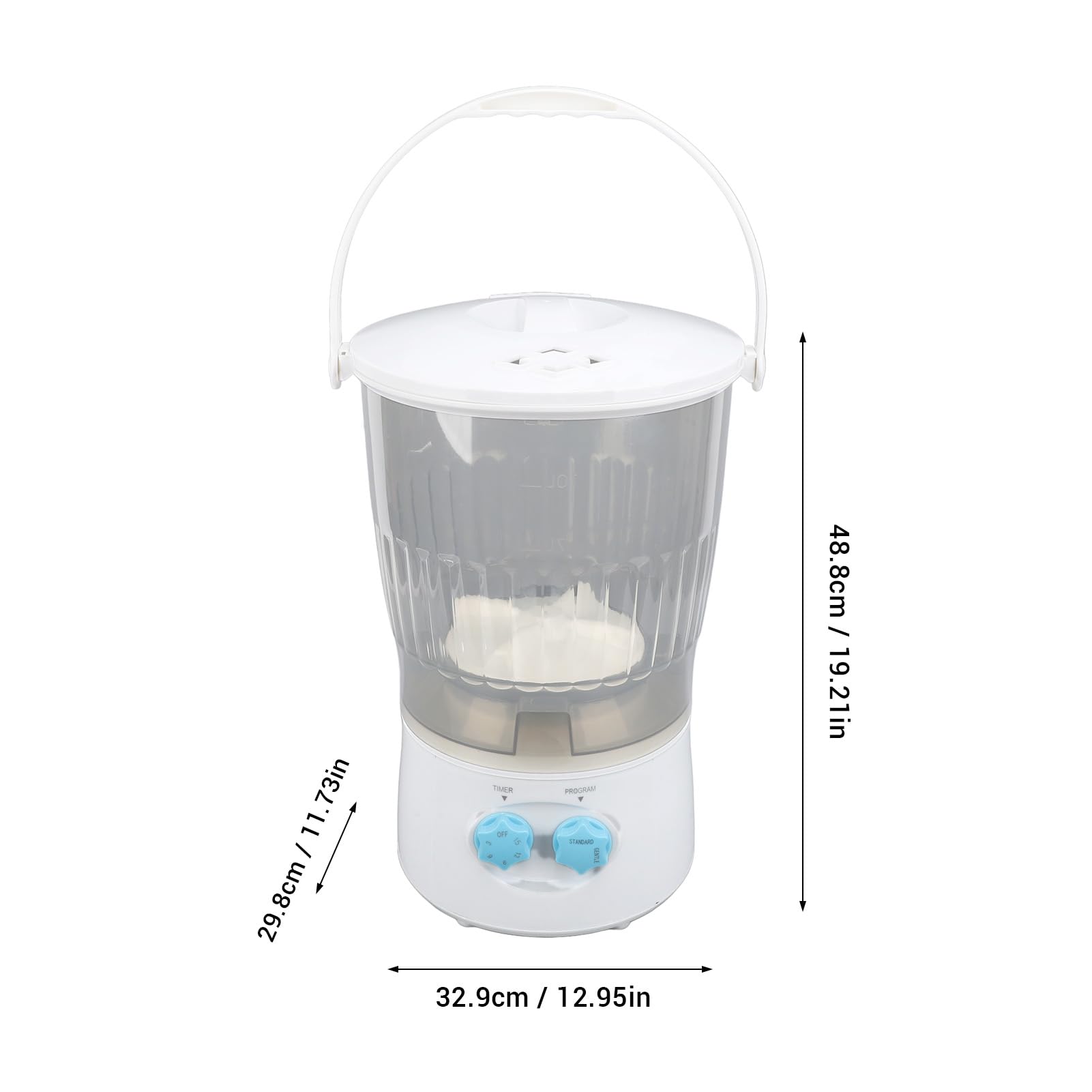 Lavadora Pequeña, 85W 10L Lavadora Portátil de Gran Capacidad con 2 Modos de Flujo de Agua y Temporizador de 15 Minutos Mini Lavadora Compacta Semiautomática para Apartamento