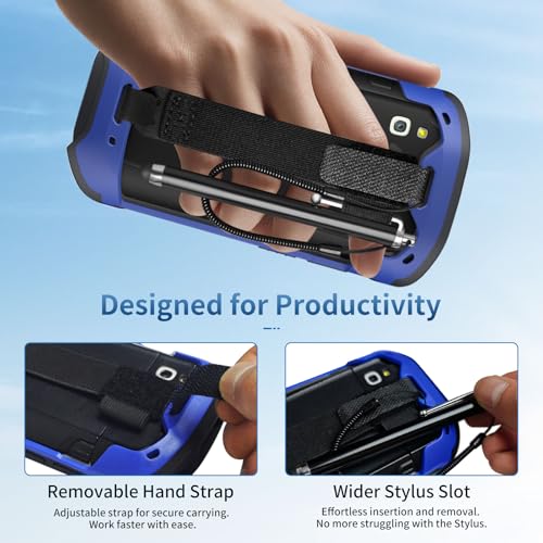 mewgulf Upgraded Protective Case for Zebra TC51 TC52 TC56 TC57 TC510K Rugged Boot Case Cover for Zebra Scanner TC52x TC57x TC52ax with Hand Strap & Tempered Glass (Blue) by mewgulf - Image 5
