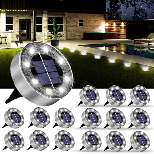 OULONGER Solar Lights Outdoor 16 Pack, Solar Garden Outdoor Waterproof