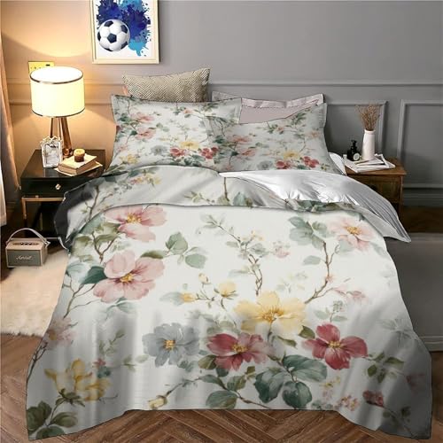 Parure de lit fleurs housse de couette 200x200 microfifbre - 6